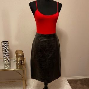 Etcetera leather skirt Brown